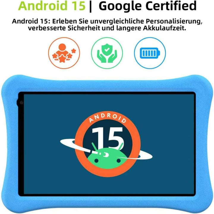 AWOW Kinder Tablet 10 Zoll Android 15 mit 8 GB RAM+64GB ROM(TF 1TB), 6000mAh, Wi-Fi 6 2.4G/5G, Octa-