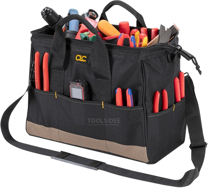 CLC BigMouth Werkzeugtasche mittelgross, 1001165, Werkzeugtasche mit extra grosser Öffnung und 22 Ei