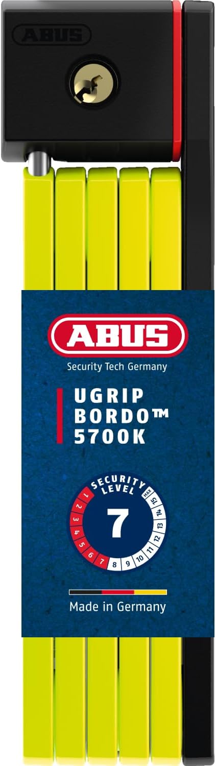 ABUS Faltschloss Bordo uGrip 5700K SH mit Halterung - Fahrradschloss mit 5 mm starken Stäben - ABUS-