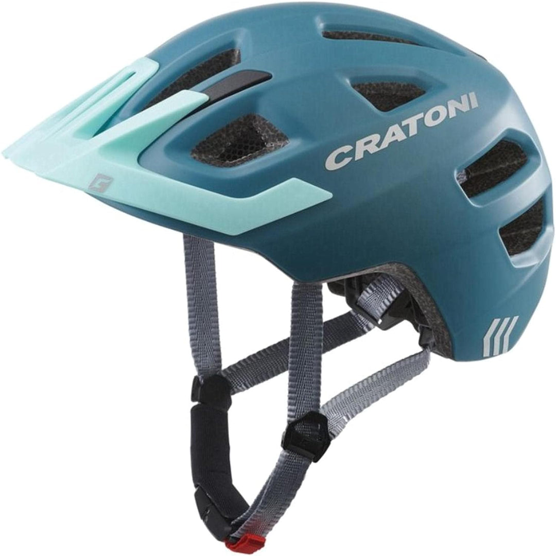 Cratoni Kinderhelm Maxster Pro Fahrradhelm Kinderhelm Jugendhelm mit Rücklicht blau S/M (51-56 cm),
