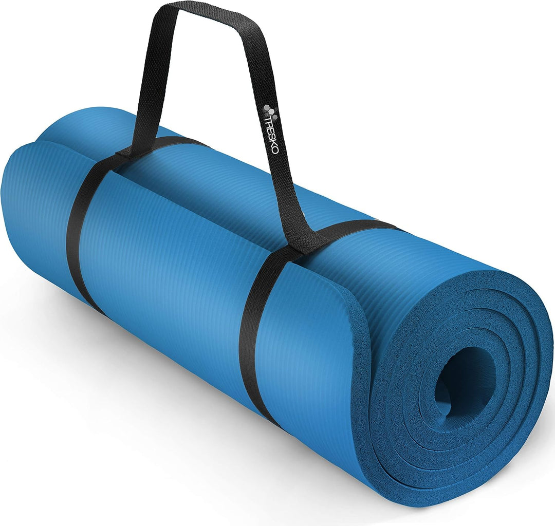 TRESKO Yogamatte Phthalatfrei - Gymnastikmatte rutschfest, Pilatesmatte Fitnessmatte mit Tragegurt,
