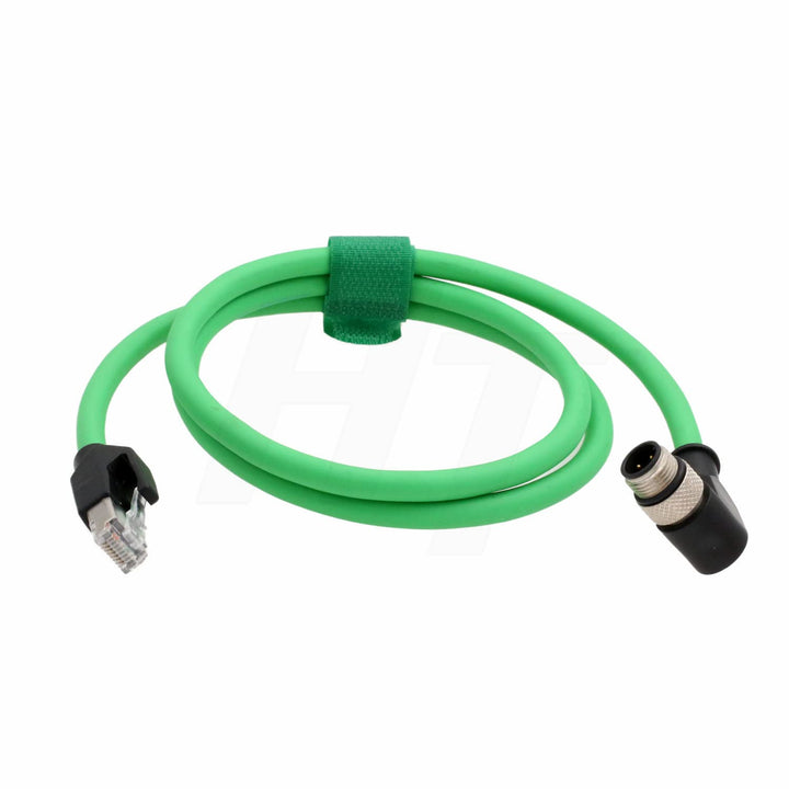 HangTon Industrial Ethernet M12 4-Pin D-Code Stecker rechtwinklig auf RJ45 Kabel, geschirmtes High-F