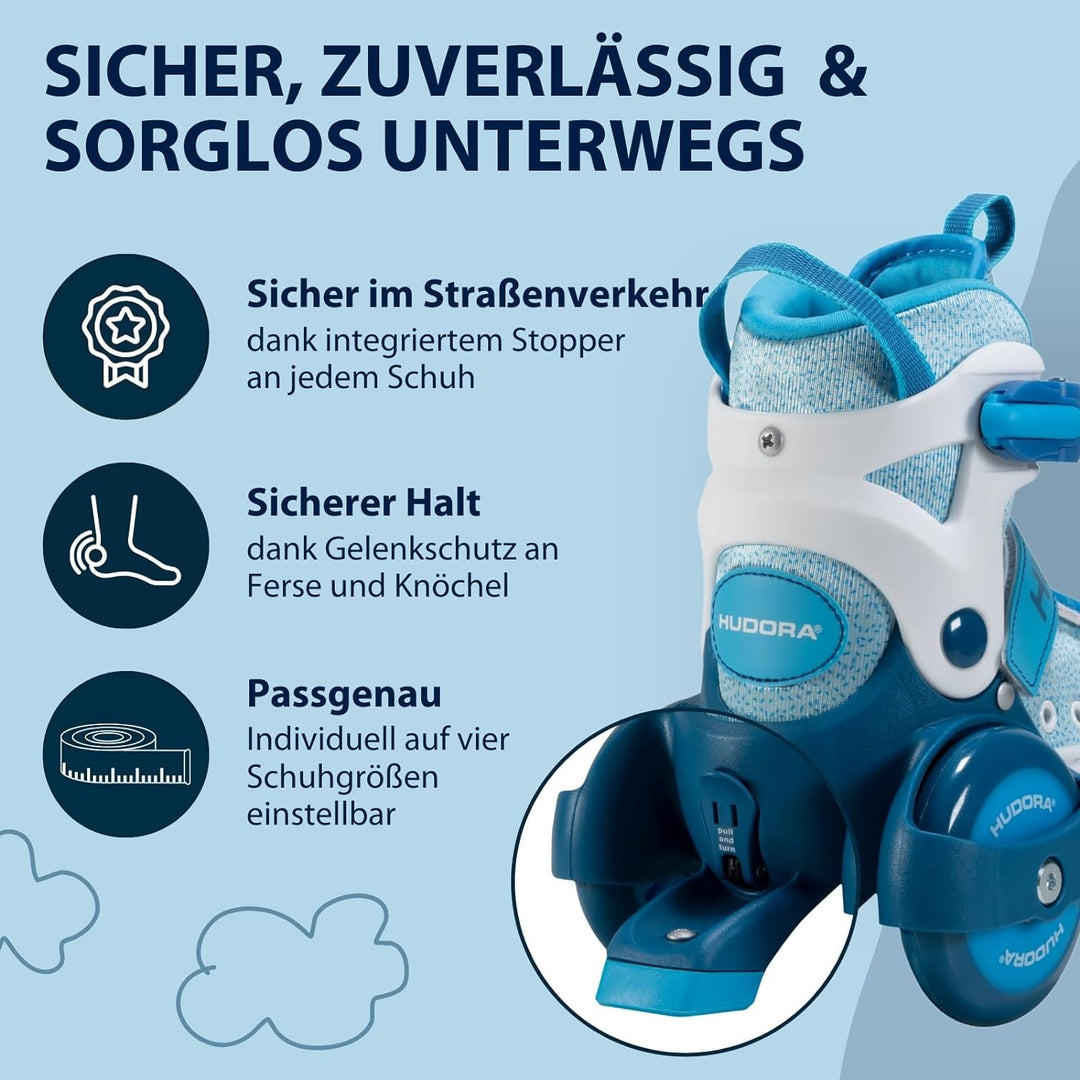 HUDORA Rollschuh My First Quad in versch. Grössen & Farben - hochwertige Rollschuhe für Kinder bis 2