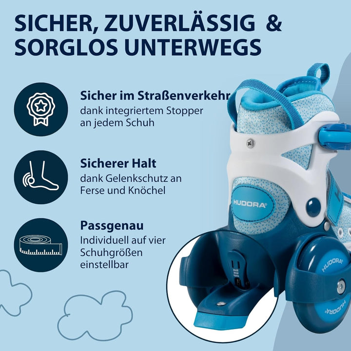 HUDORA Rollschuh My First Quad in versch. Grössen & Farben - hochwertige Rollschuhe für Kinder bis 2