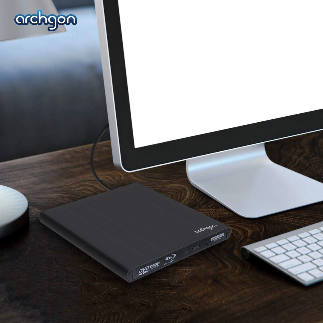 Archgon, Style UHD Externer 4K-Ultra HD BD DVD Player, Blu-ray BDXL Brenner extern für PC, Mac Lapto