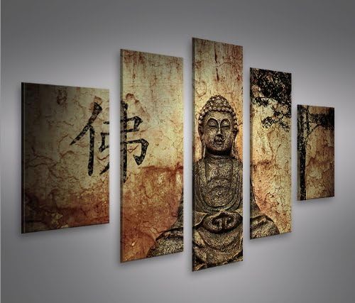islandburner Bild Bilder auf Leinwand Buddha V10 MF XXL Poster Leinwandbild Wandbild Dekoartikel Woh