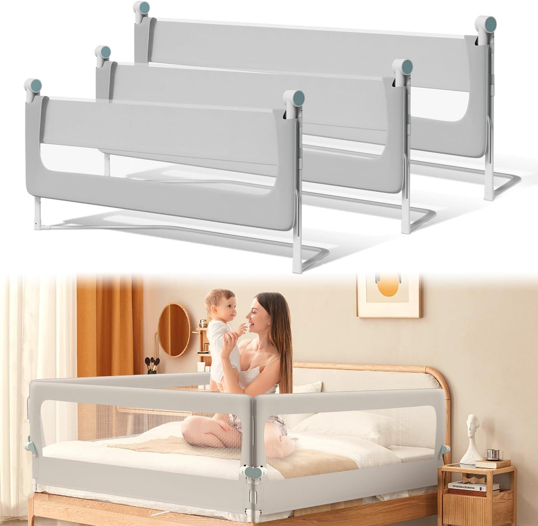 Ikodm Rausfallschutz Bett, Rausfallschutz Boxspringbett 200cm, Bettgitter höhenverstellbar 72-86 cm,