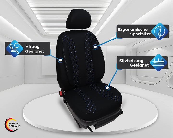 BREMER SITZBEZÜGE Mass Auto Schonbezüge kompatibel mit Hyundai Kona Fahrer & Beifahrer Set ab 2017 /