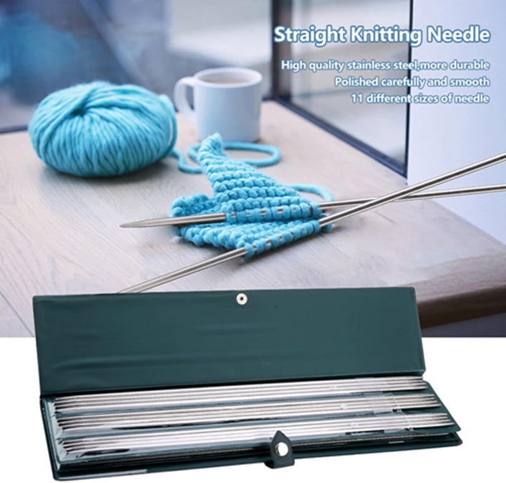 44 stücke 11 grössen 25 cm / 36 cm Edelstahl Gerade Stricknadel mit tasche Weave Set Handwerk Pullov