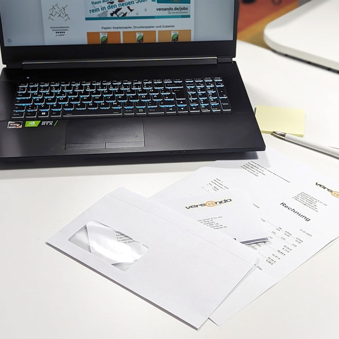 versando 3.000 Briefumschläge DIN lang mit Fenster mF selbstklebend sk Fensterbriefumschläge 22 x 11