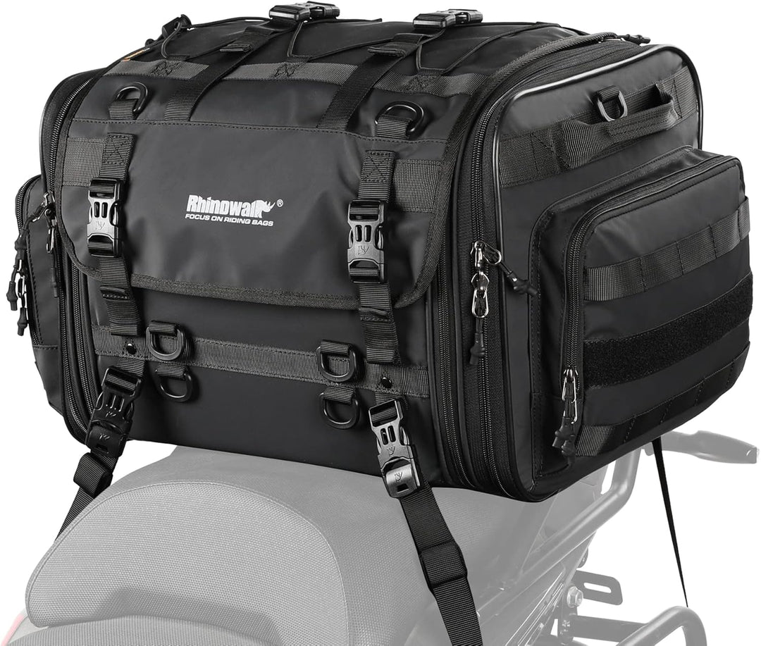 BAIGIO Hecktasche Motorrad Gepäckrolle 40-60L Erweiterbar Motorrad Tasche Heck Wasserdicht Multifunk