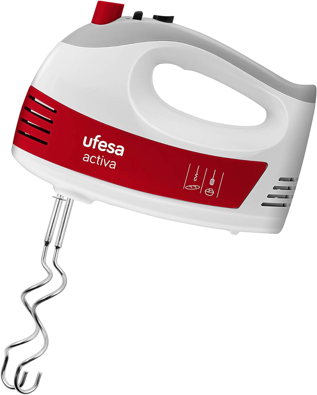Ufesa BV4650 Handmixer, Handrührer mit 400 W Leistung, 5 Geschwindigkeitsstufen + Turbo, 2 Knethaken