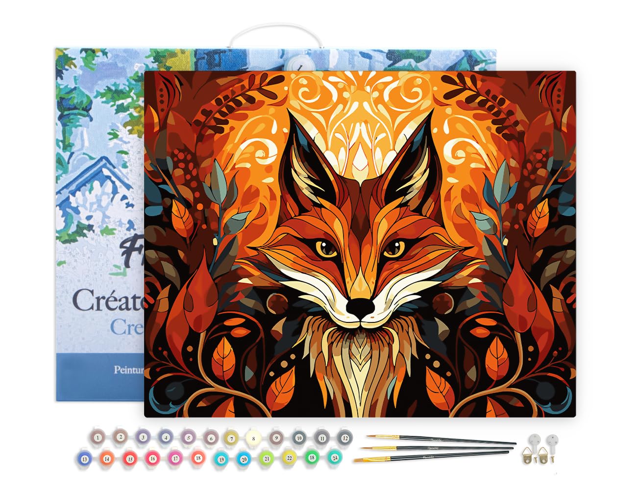 Figured'Art Malen Nach Zahlen Erwachsene Mit Rahmen Fuchs Art Deco - P