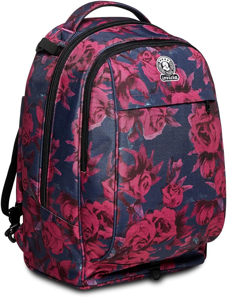 Invicta TROLLEY, Rucksack mit Trolleyfunktion, 3 in 1, Schulranzen mit Rollen, Abnehmbarer Rucksack,