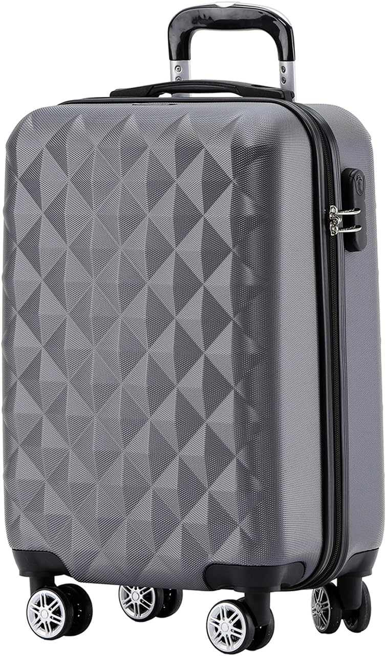 BEIBYE Zwillingsrollen 2066 Hartschale Trolley Koffer Reisekoffer Gepäck M-L-XL-Set (Business Grey,