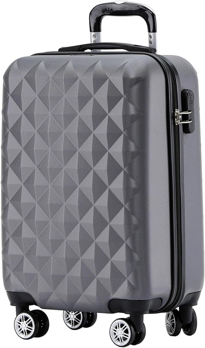 BEIBYE Zwillingsrollen 2066 Hartschale Trolley Koffer Reisekoffer Gepäck M-L-XL-Set (Business Grey,