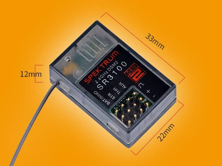 WANGCL Rc Receiver SR3100 Empfänger 2,4 GHz 3CH DSM2 Spektrumerweiterung Kompatibel mit Spektrum DX3