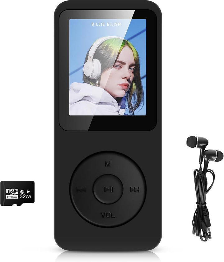 32GB MP3 Player Bluetooth 5.3 mit 1.8" TFT Farbbildschirm mit Kopfhörer, HiFi Musik Kinder MP3 Playe