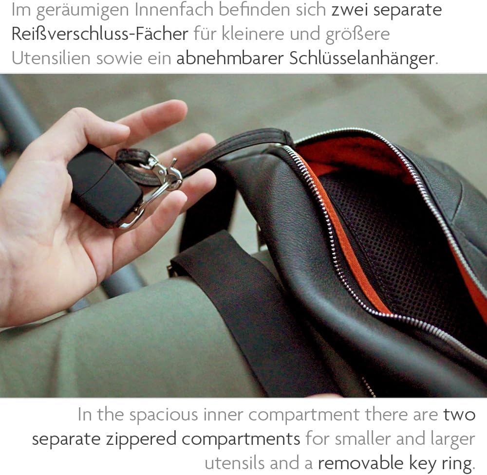 Fa.Volmer ® Bauchtasche/Gürteltasche/Hüfttasche in Echt-Leder für Damen und Herren | schwarz oder br
