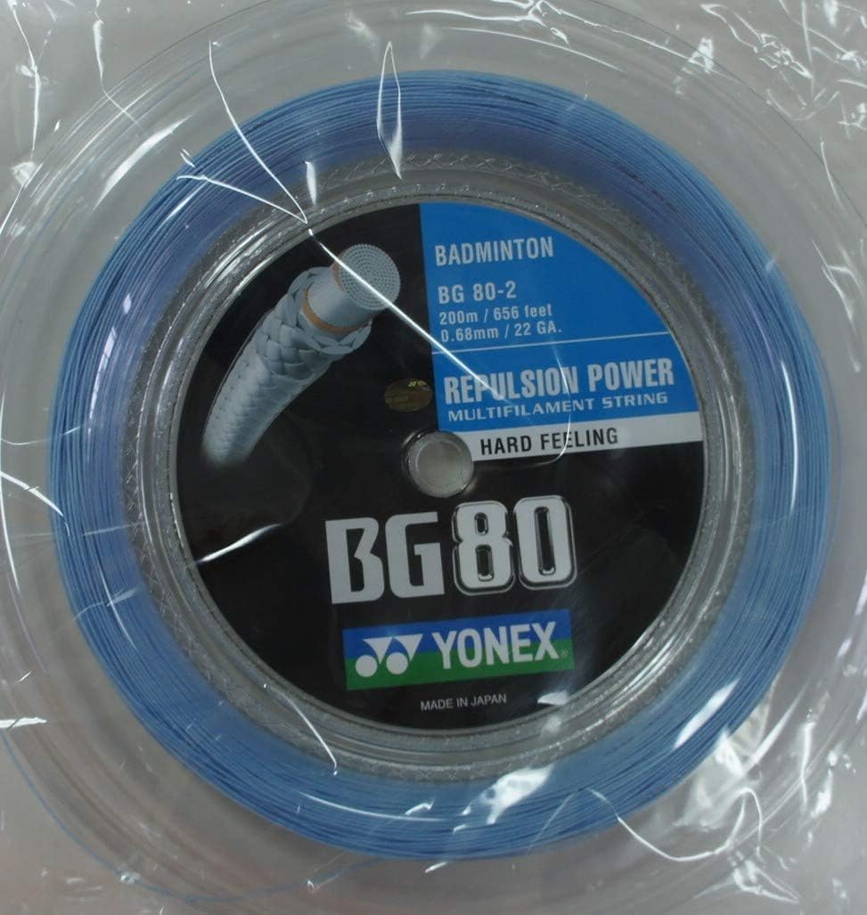 YONEX BG 80 Schlägersaiten, 200 m himmelblau, himmelblau