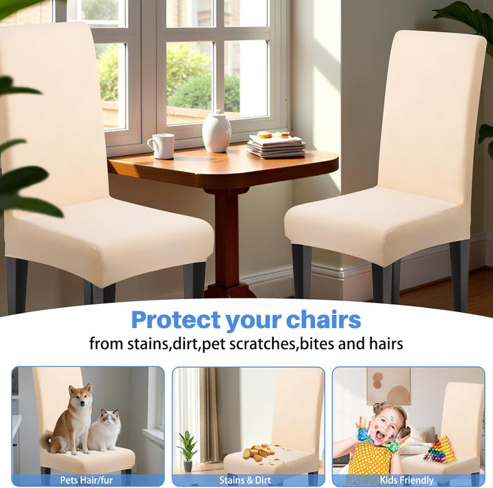 Dioxide Stuhlhussen 6er Set Stretch Stuhlhussen Schwingstuhl Elastische Hussen Stuhlbezug Abnehmbare