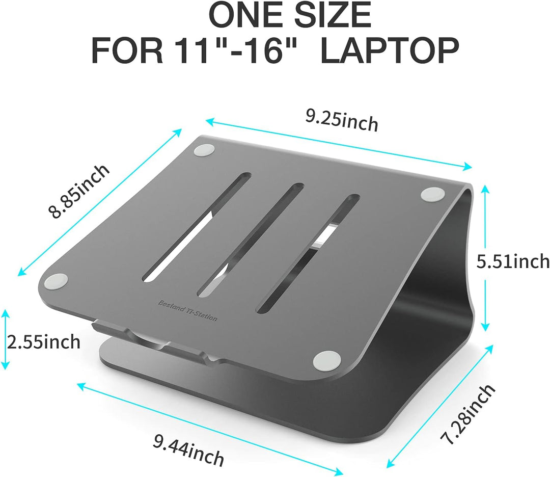Bestand Aluminiumständer für Laptop und MacBook Desktop für Apple MacBook und alle Laptops Grau (pat