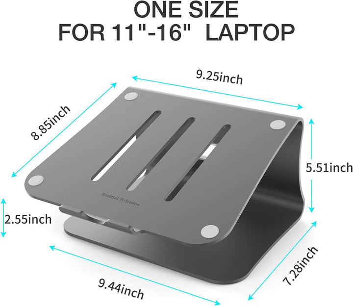 Bestand Aluminiumständer für Laptop und MacBook Desktop für Apple MacBook und alle Laptops Grau (pat