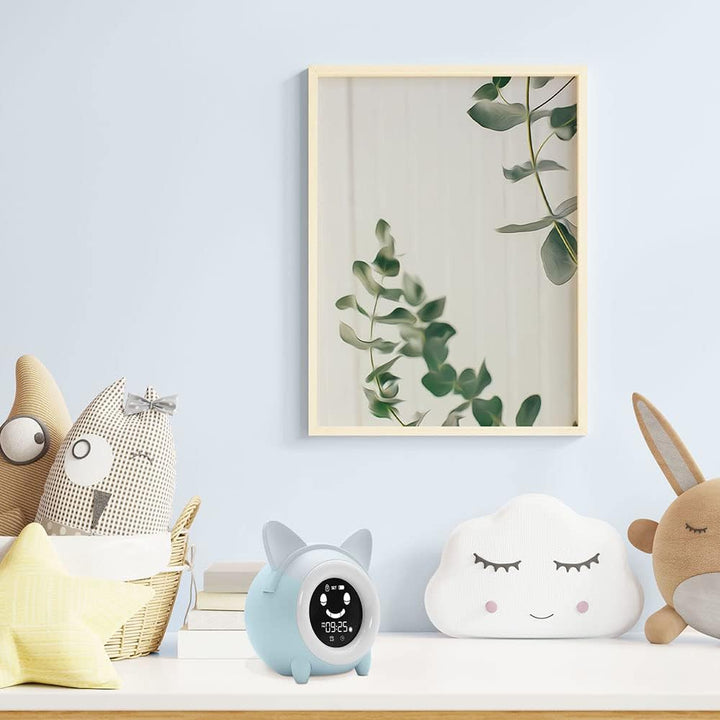 Metronic Lernwecker mit Gesichtsausdrücken, Lichter, Nachtlicht, Musik, 477347 Blau, Blau