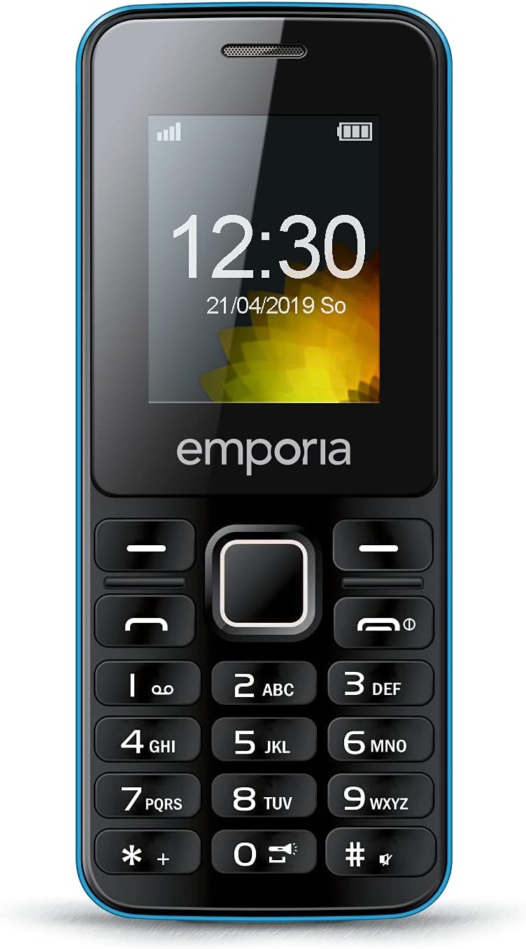 Emporia Dual-SIM Handy schwarz blau mit Taschenlampe, MD212_001