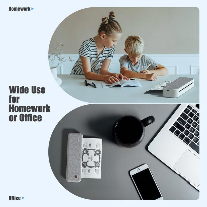 Bisofice Mobiler Drucker A4 für unterwegs, Drahtloser Thermotransferdrucker Portable Printer, 210 mm