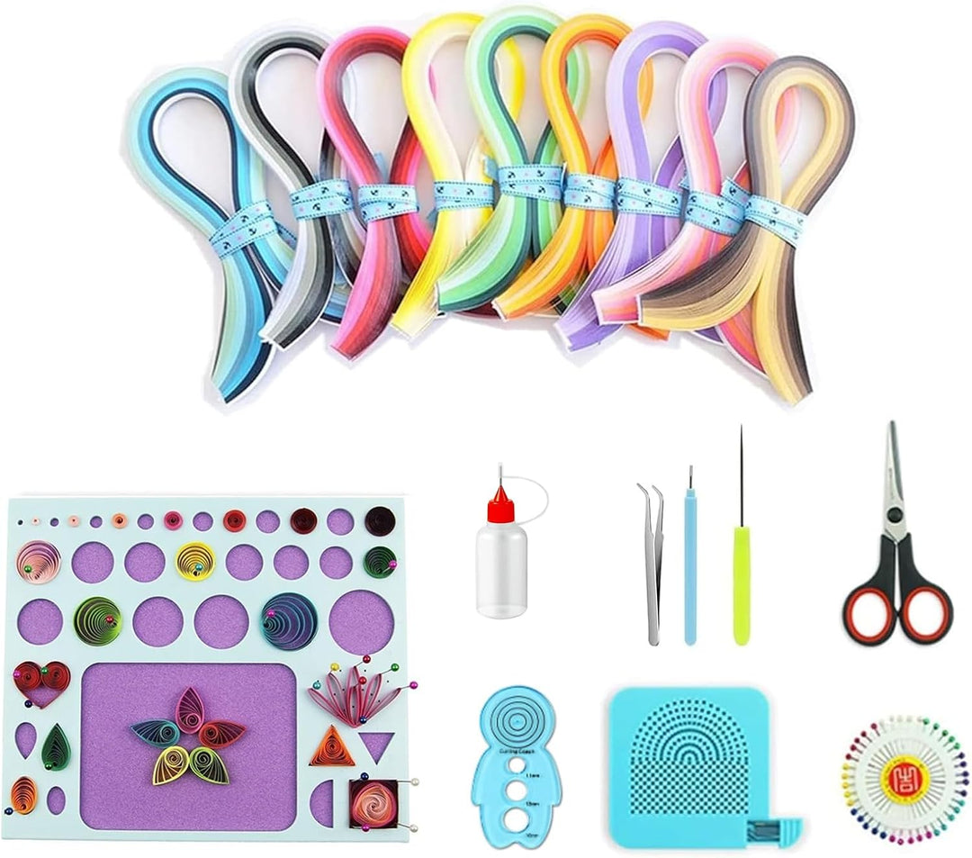 YURROAD Quilling Set, Quilling Papier Werkzeug Set mit 36 Farben 900 Quilling Papierstreifen 3mm, Qu