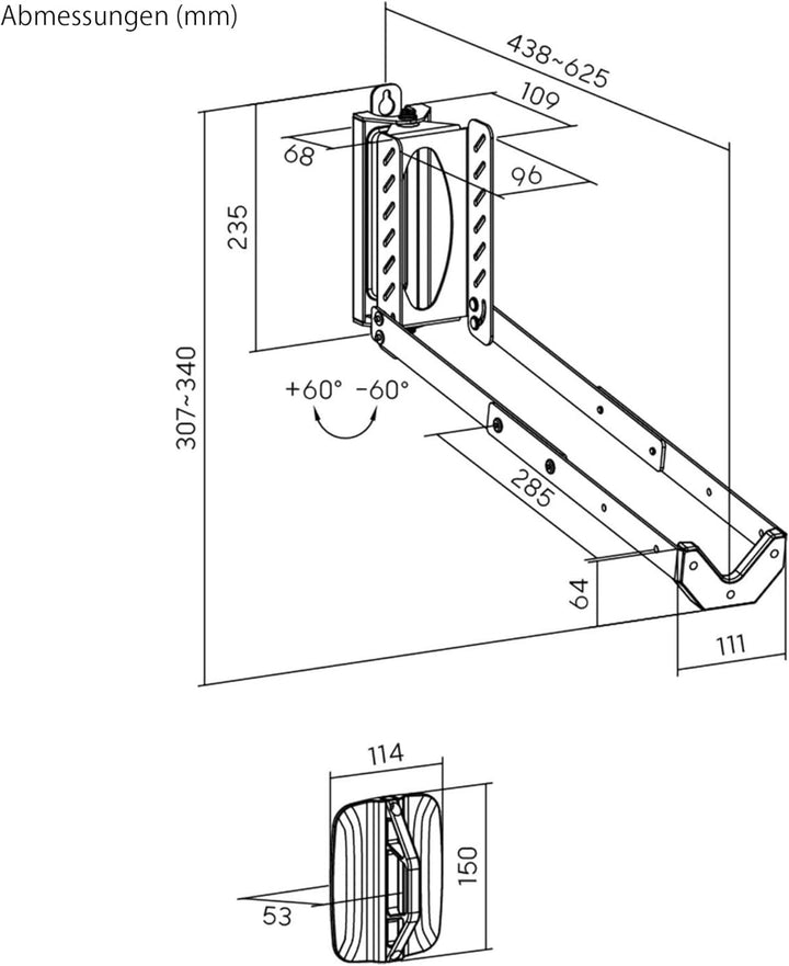 Mimoke Verstellbare Platzsparende Fahrrad Wandhalterung Einfaches Anheben Design mit Klappbarem Arm