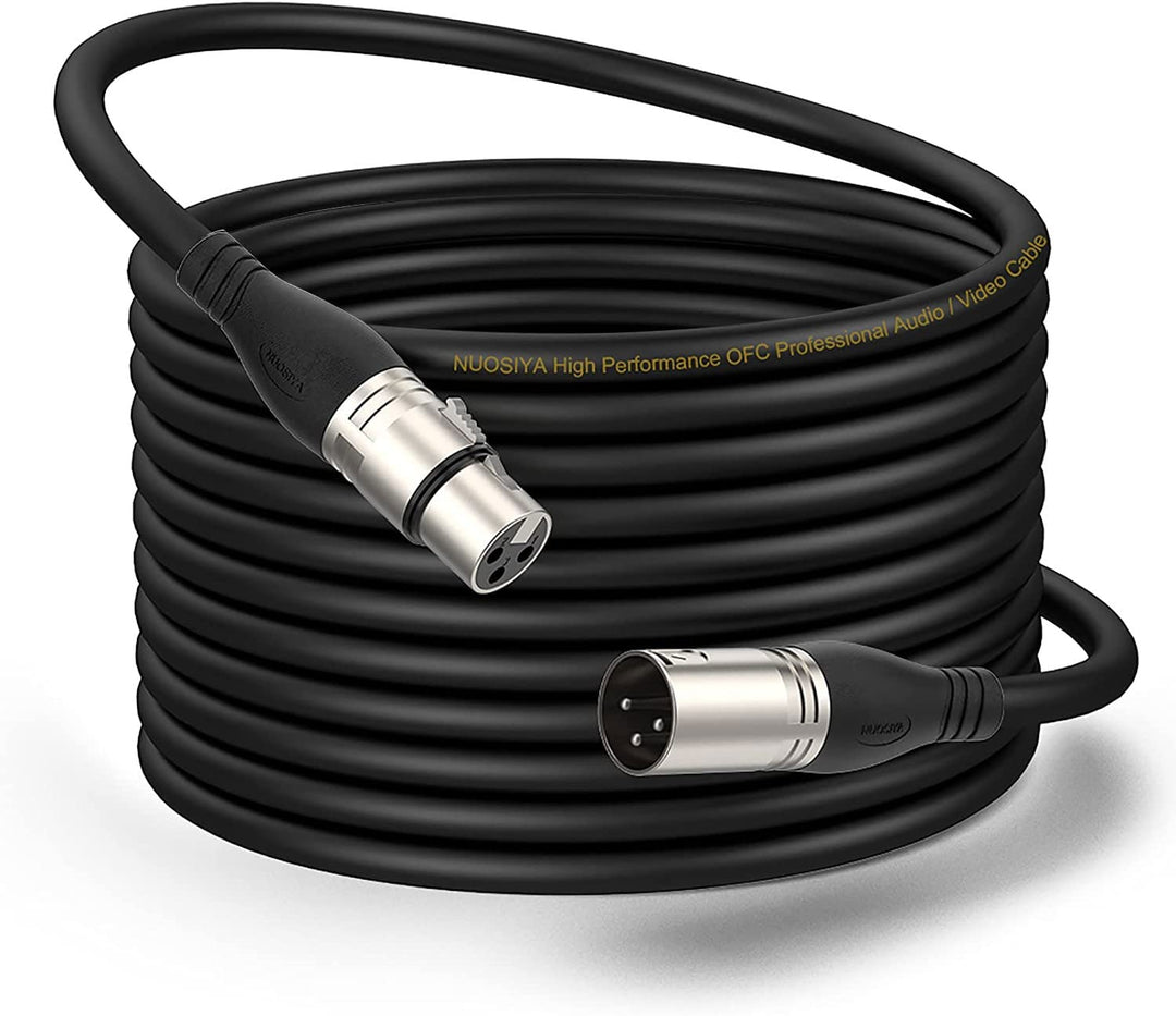 NUOSIYA XLR Kabel 20m 1Pack Mikrofonkabel, 3-Pin XLR Stecker auf Buchse Mikrofonkabel für Mikrofon,