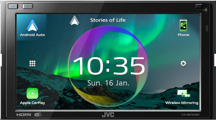 JVC KW-M875DBW - 17,3 cm (6,8") Digital Media AV-Receiver mit Wireless CarPlay & Android Auto (4x50W