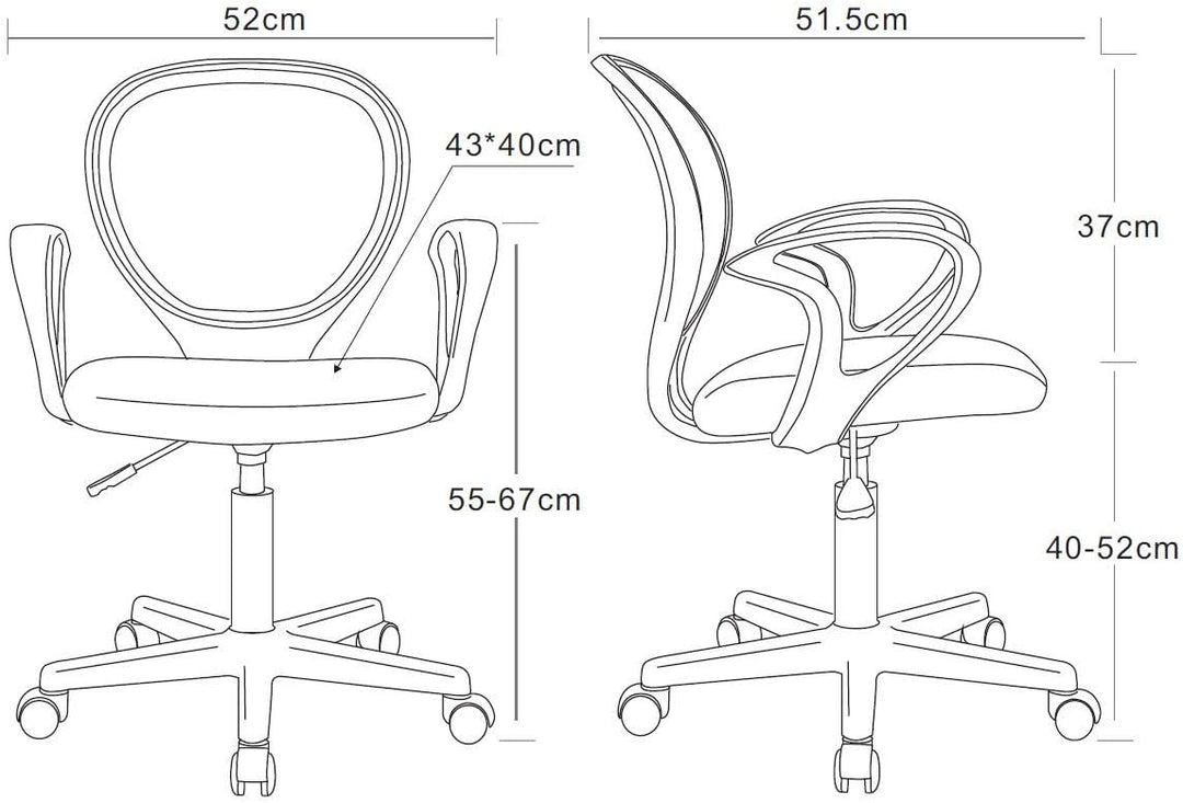 SixBros. Bürostuhl,Schreibtischstuhl, Drehstuhl für’s Büro oder Kinderzimmer, stufenlos höhenverstel