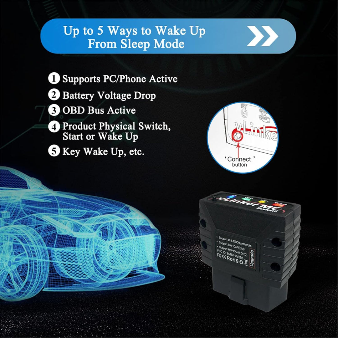 vLinker MC Mini Bluetooth OBD II Scanner Adapter Auto Diagnose Scan Tool und Codeleser fĂŒr Android (