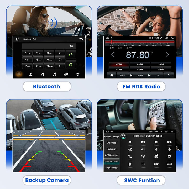 Hikity Android Autoradio mit Navi für FIAT 500 2007-2015 Bluetooth Autoradio mit Bildschirm 7 Zoll T