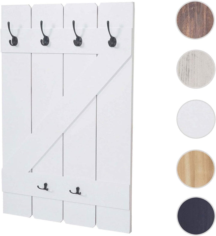 Mendler Tassenhalter HWC-D13, Hängeregal Tassenbrett Wandboard, 6 Haken 91x60cm - weiss lackiert Wei