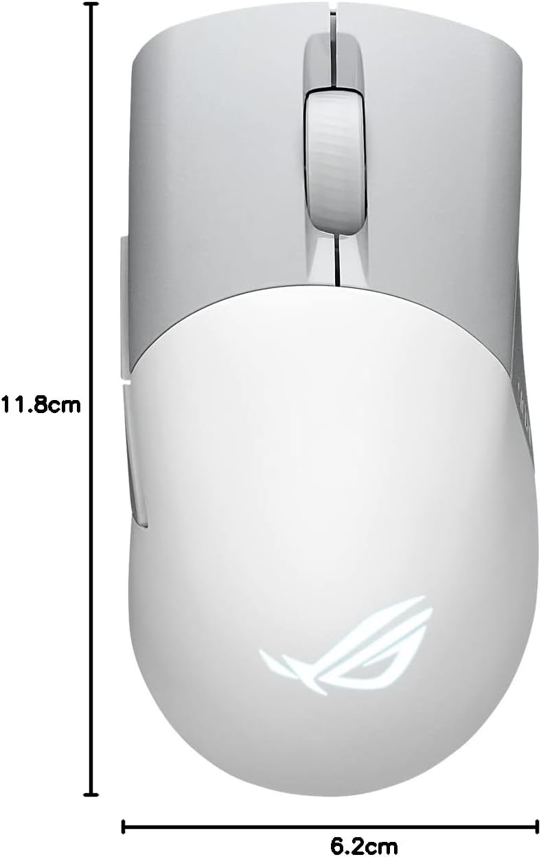 ASUS ROG Keris Wireless AimPoint White RGB Gaming Maus (optischer ROG AimPoint-Sensor, 36.000 DPI, R
