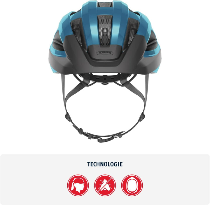 ABUS Rennradhelm Macator - sportiver Fahrradhelm für Einsteiger - auch für Zopfträger/-innen - für D
