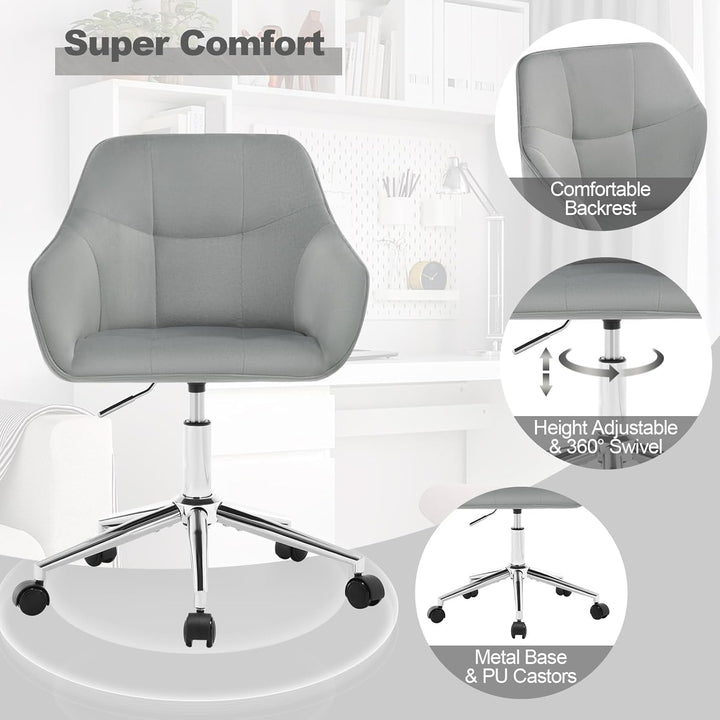 WOLTU Homeoffice Stuhl, Schreibtischstuhl, Drehstuhl, Schminkstuhl, höhenverstellbar, bis 150 kg bel