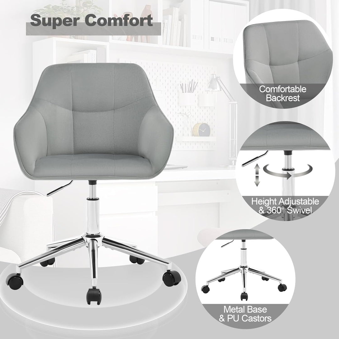 WOLTU Homeoffice Stuhl, Schreibtischstuhl, Drehstuhl, Schminkstuhl, höhenverstellbar, bis 150 kg bel