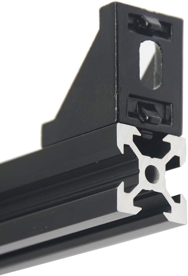 Iverntech 20 Stück schwarze Aluminium-Eckwinkel-Verbindungsstücke mit 40 Stück M5-T-Muttern + 40 Stü