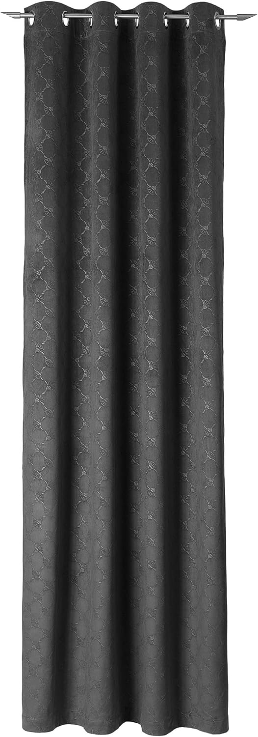 Joop! Ösenvorhang | Emboss | anthrazit 12-140 x 250