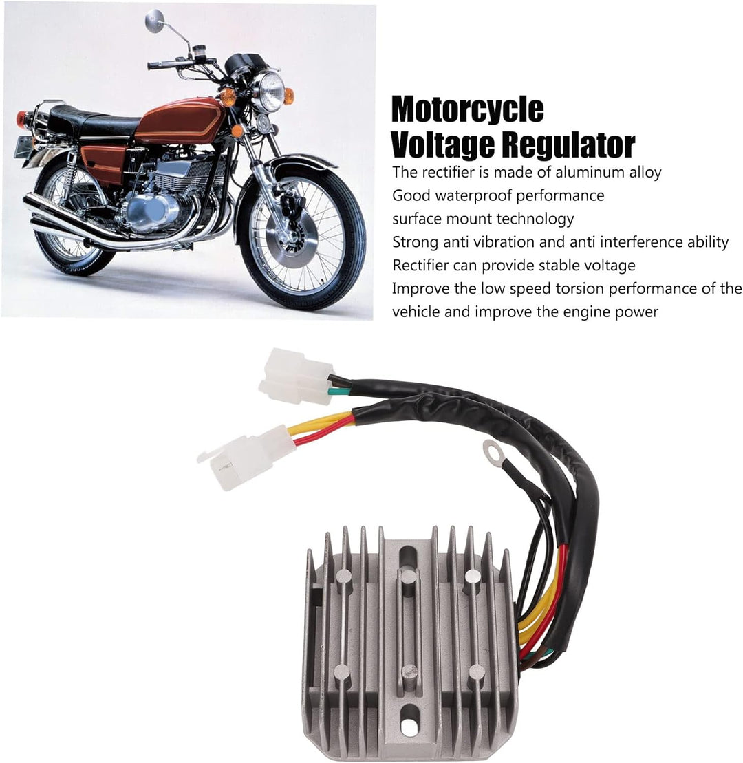 Aramox 12V Motorrad Spannungsregler Gleichrichter Aluminiumlegierung Ersatz für Suzuki GT 380 550 75