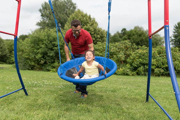 HUDORA Nestschaukel, blau - 100 kg belastbar - 72126 & Zelt für Nestschaukel 90 cm Cosy Castle - Gar