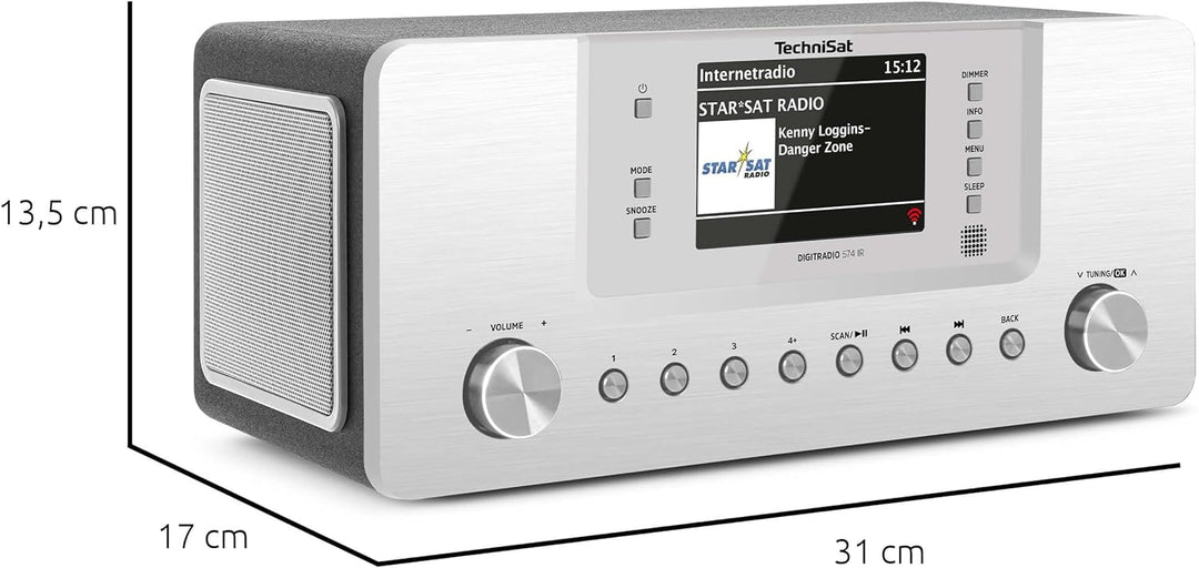 TechniSat DIGITRADIO 574 IR – Stereo-Internetradio (DAB+, FM, WLAN, Bluetooth-Audiostreaming, 4 Zoll