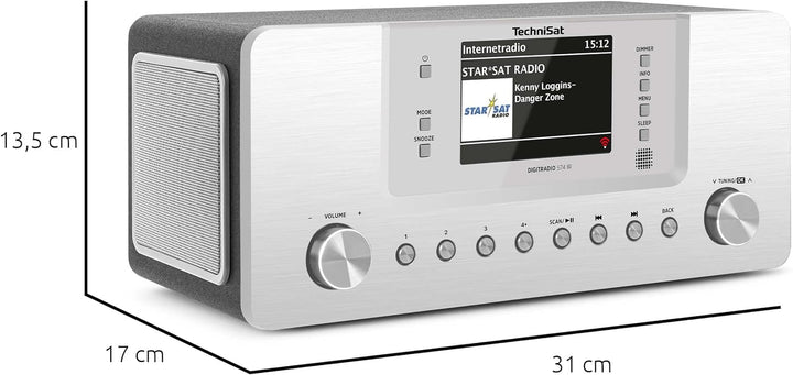 TechniSat DIGITRADIO 574 IR – Stereo-Internetradio (DAB+, FM, WLAN, Bluetooth-Audiostreaming, 4 Zoll