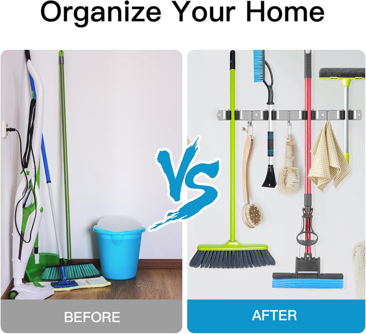 WECUTE Besenhalterung Wand 2 Stรผck Gerรคtehalter Hakenleiste Besenhalter Gartengerรคtehalter Gartenger