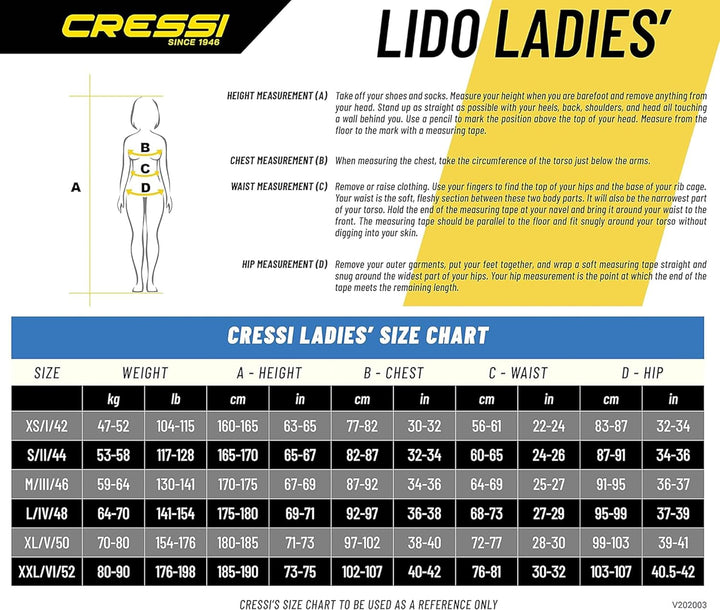 Cressi Lido Lady Shorty Wetsuit 2mm - Damen Neoprenanzug Shorty Neopren 2mm für alle Wassersportarte